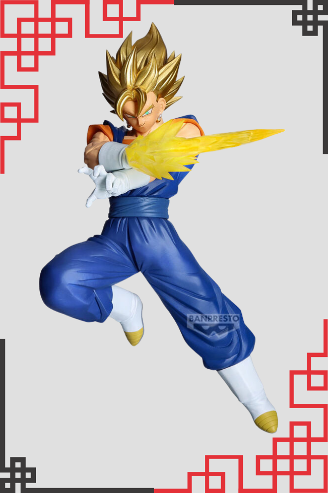 Figura Super Vegito Dokkan Battle 10th Anniversary con ataque de energía
