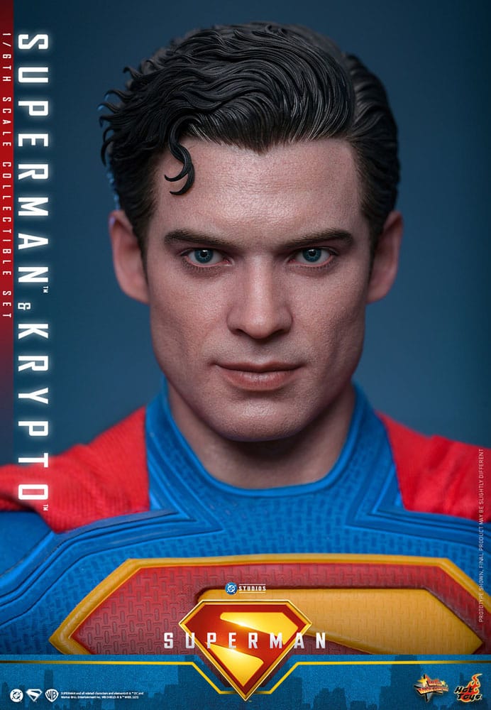 Krypto el superperro junto a Superman – figura oficial Hot Toys