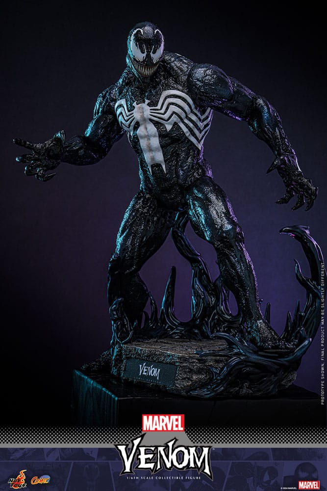 Venom Comic Hot Toys con tentáculos y expresión feroz – figura de colección 1/6