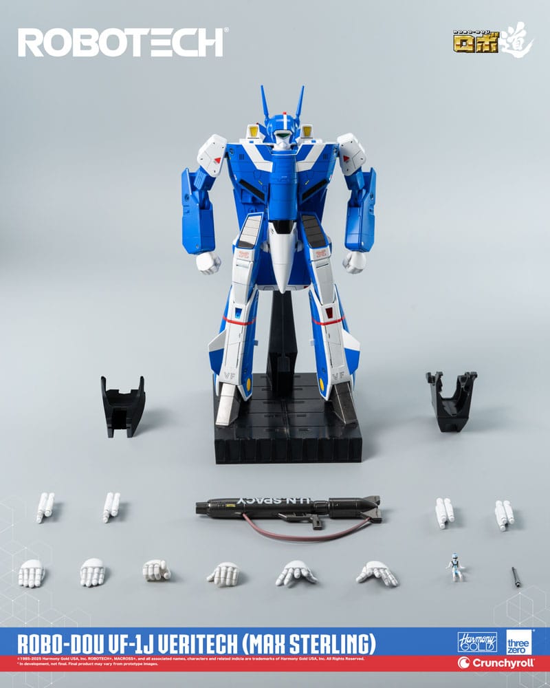 Vista lateral de la figura Veritech Max Sterling 20 cm – Robotech