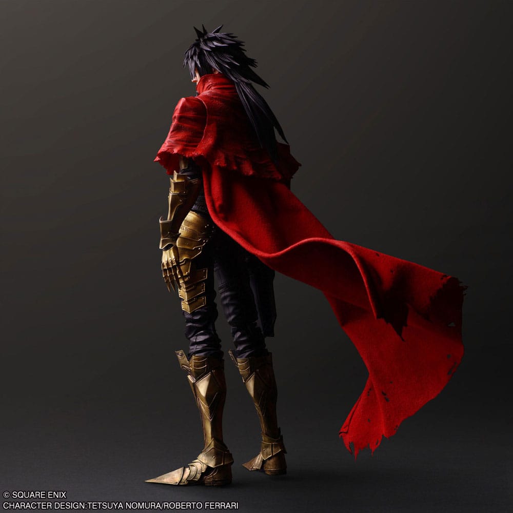 Figura Vincent Valentine Final Fantasy VII Rebirth Play Arts Kai Square Enix con accesorios.