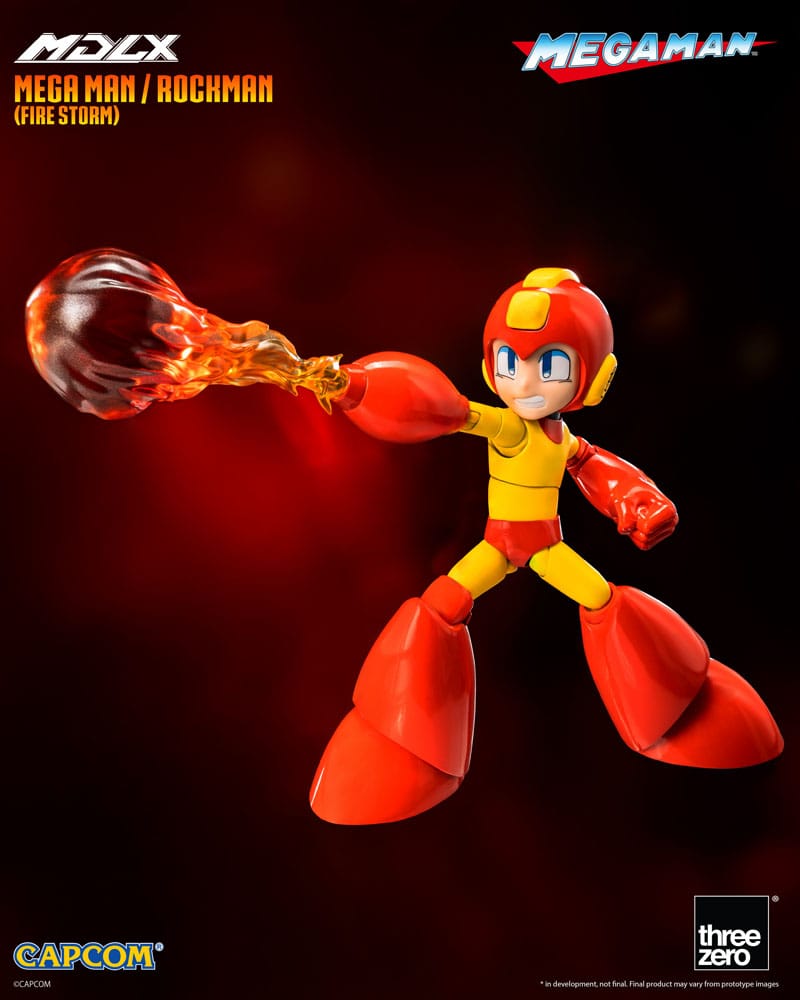 MEGA MAN ROCKMAN (FIRE STORM VER.) – FIGURA MDLX, 10 CM (THREEZERO – CAPCOM)