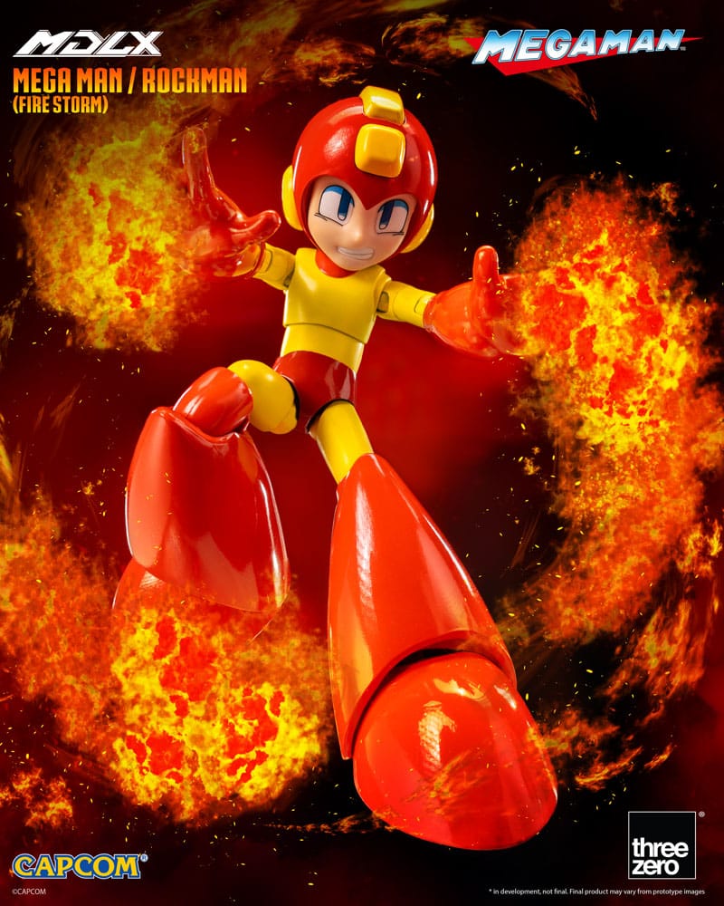 MEGA MAN ROCKMAN (FIRE STORM VER.) – FIGURA MDLX, 10 CM (THREEZERO – CAPCOM)