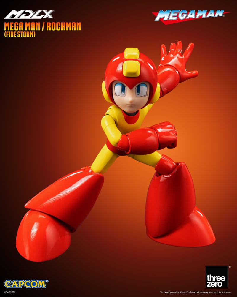 MEGA MAN ROCKMAN (FIRE STORM VER.) – FIGURA MDLX, 10 CM (THREEZERO – CAPCOM)