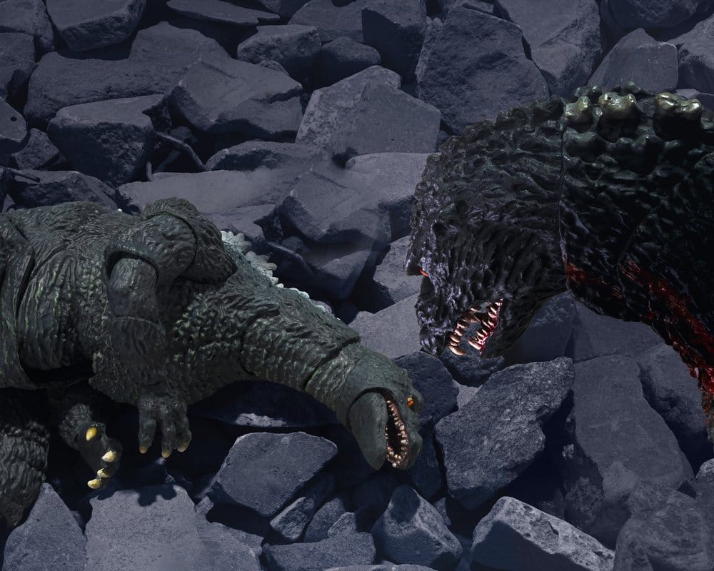 GODZILLA VS DESTROYAH – SET FIGURAS S.H. MONSTERARTS GODZILLA JR & DESTROYAH EVOLUTION (TAMASHII NATIONS)