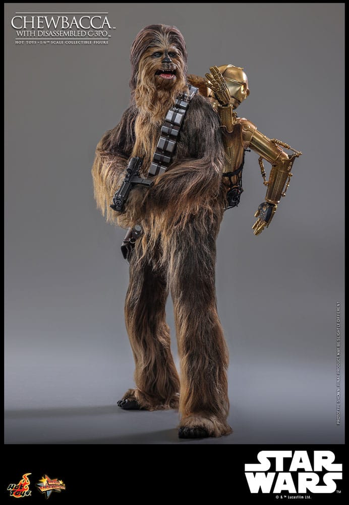 CHEWBACCA WITH DISASSEMBLED C-3PO – FIGURA 1/6 ESCALA – HOT TOYS – STAR WARS EPISODE V