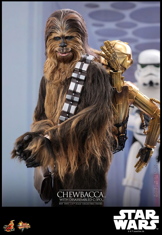 CHEWBACCA WITH DISASSEMBLED C-3PO – FIGURA 1/6 ESCALA – HOT TOYS – STAR WARS EPISODE V