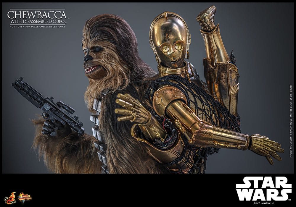 CHEWBACCA WITH DISASSEMBLED C-3PO – FIGURA 1/6 ESCALA – HOT TOYS – STAR WARS EPISODE V