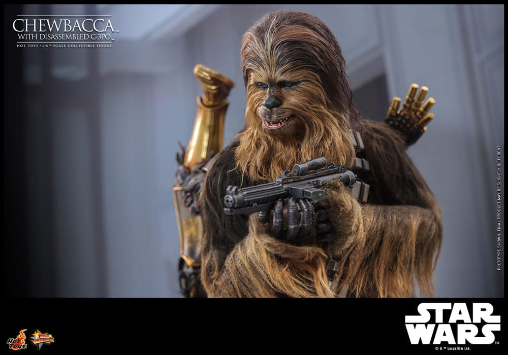 CHEWBACCA WITH DISASSEMBLED C-3PO – FIGURA 1/6 ESCALA – HOT TOYS – STAR WARS EPISODE V