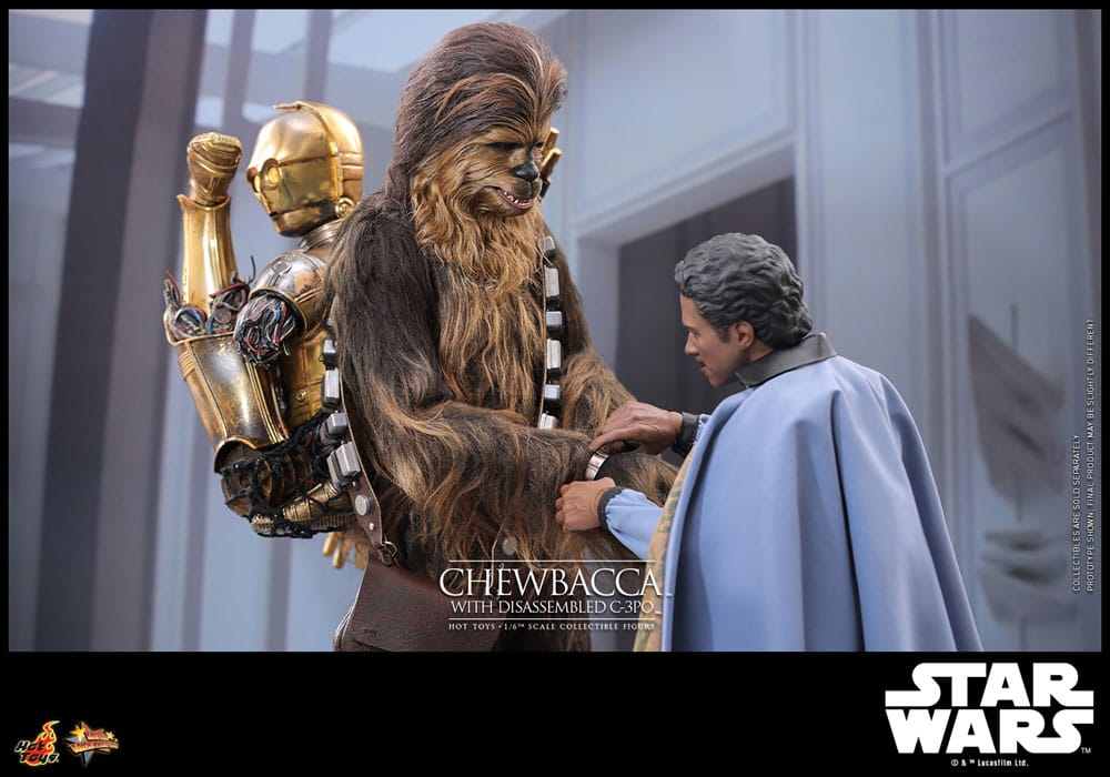 CHEWBACCA WITH DISASSEMBLED C-3PO – FIGURA 1/6 ESCALA – HOT TOYS – STAR WARS EPISODE V