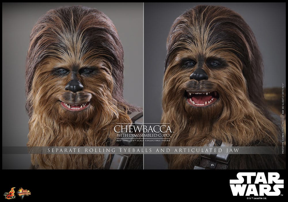 CHEWBACCA WITH DISASSEMBLED C-3PO – FIGURA 1/6 ESCALA – HOT TOYS – STAR WARS EPISODE V