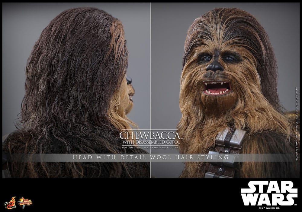 CHEWBACCA WITH DISASSEMBLED C-3PO – FIGURA 1/6 ESCALA – HOT TOYS – STAR WARS EPISODE V