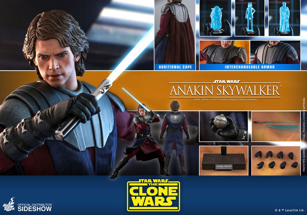 ANAKIN SKYWALKER | HOT TOYS | FIGURA 1/6 ESCALA | STAR WARS THE CLONE WARS