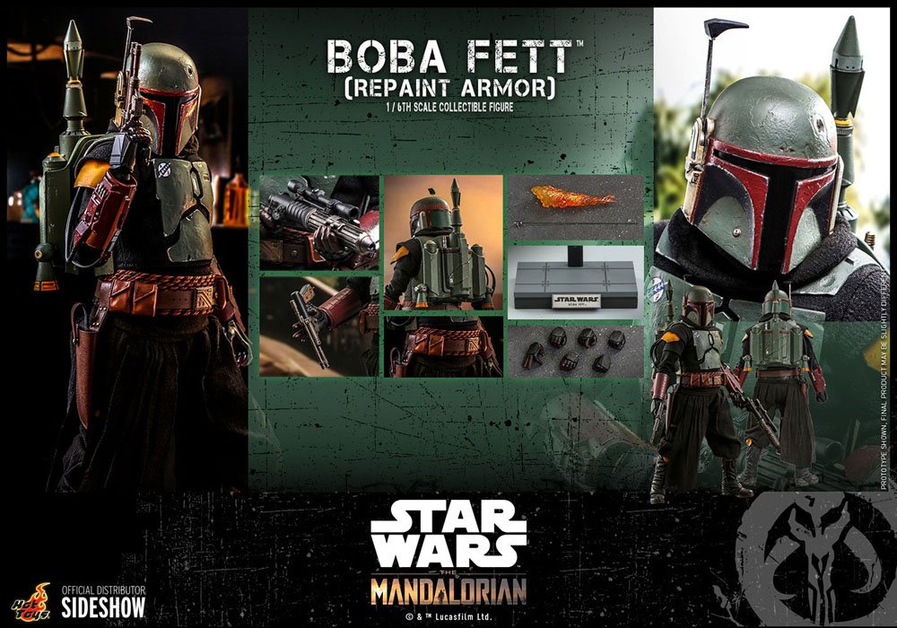 BOBA FETT (REPAINT ARMOR) β FIGURA 1/6 STAR WARS THE MANDALORIAN (HOT TOYS β SIDESHOW) 30 CM