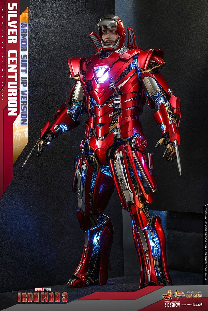 IRON MAN 3 – FIGURA 1/6 SILVER CENTURION (ARMOR SUIT UP VERSION) 32 CM (HOT TOYS – MARVEL)