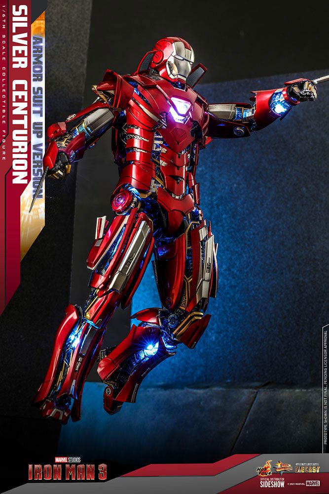 IRON MAN 3 – FIGURA 1/6 SILVER CENTURION (ARMOR SUIT UP VERSION) 32 CM (HOT TOYS – MARVEL)