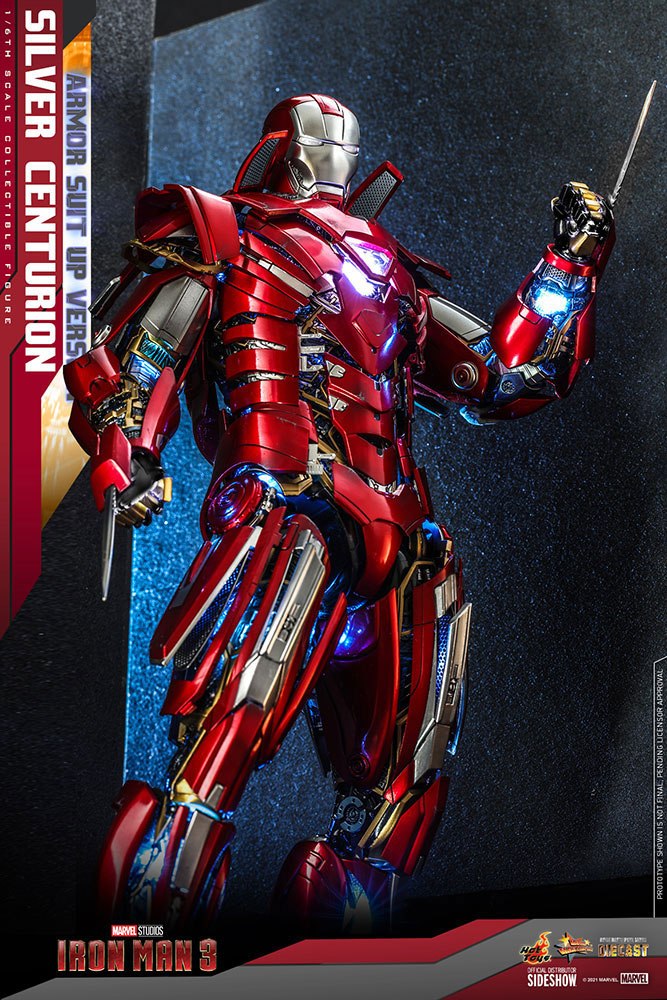 IRON MAN 3 – FIGURA 1/6 SILVER CENTURION (ARMOR SUIT UP VERSION) 32 CM (HOT TOYS – MARVEL)