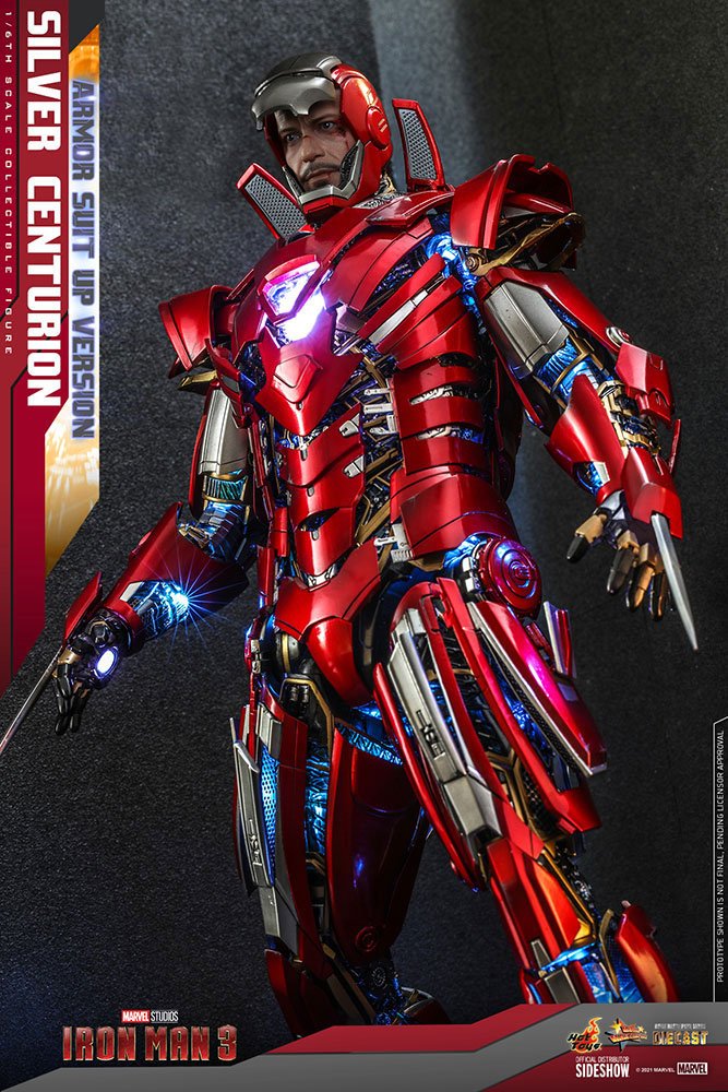 IRON MAN 3 – FIGURA 1/6 SILVER CENTURION (ARMOR SUIT UP VERSION) 32 CM (HOT TOYS – MARVEL)