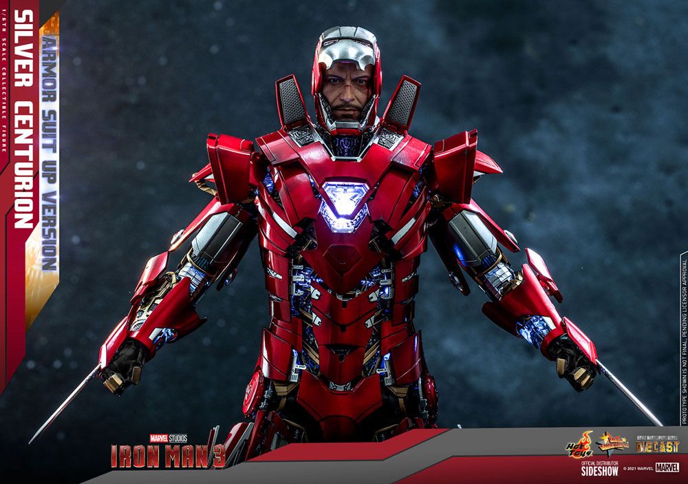 IRON MAN 3 – FIGURA 1/6 SILVER CENTURION (ARMOR SUIT UP VERSION) 32 CM (HOT TOYS – MARVEL)