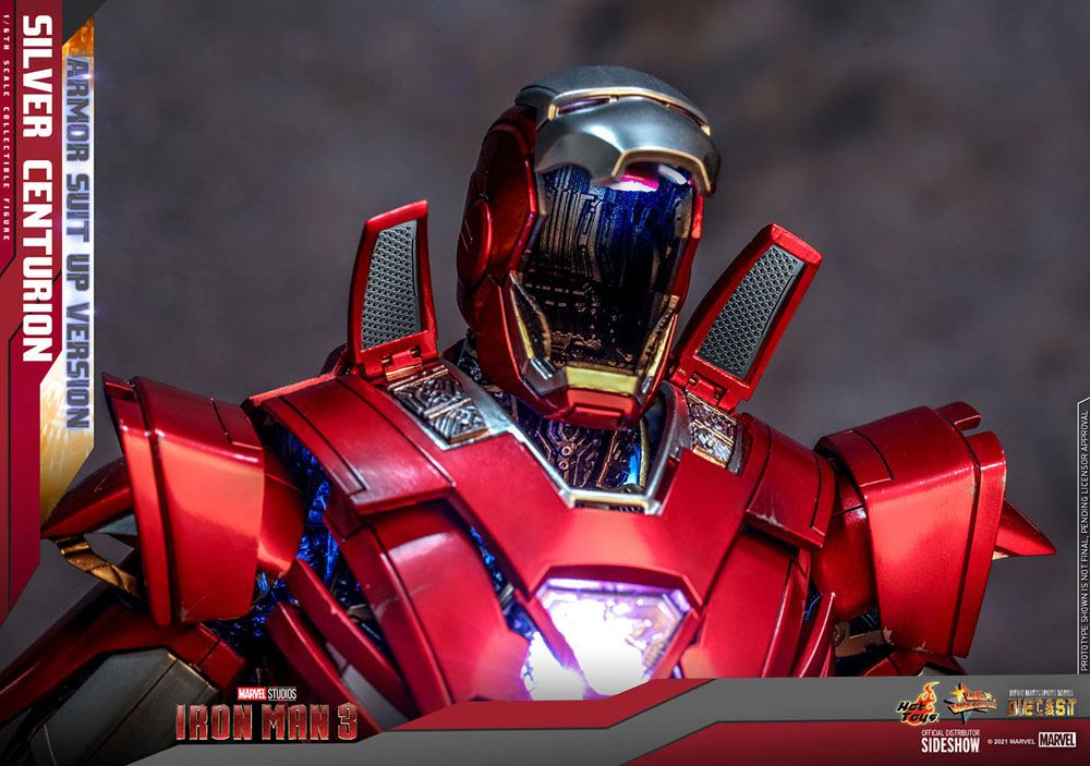 IRON MAN 3 – FIGURA 1/6 SILVER CENTURION (ARMOR SUIT UP VERSION) 32 CM (HOT TOYS – MARVEL)