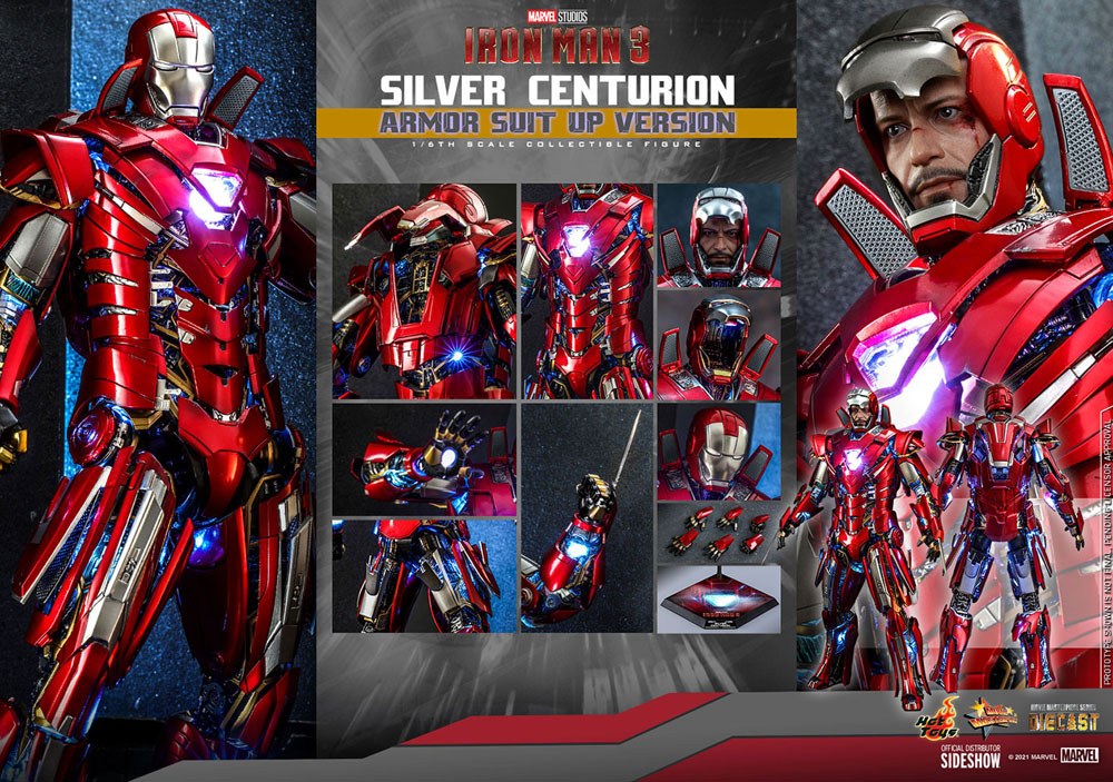 IRON MAN 3 – FIGURA 1/6 SILVER CENTURION (ARMOR SUIT UP VERSION) 32 CM (HOT TOYS – MARVEL)