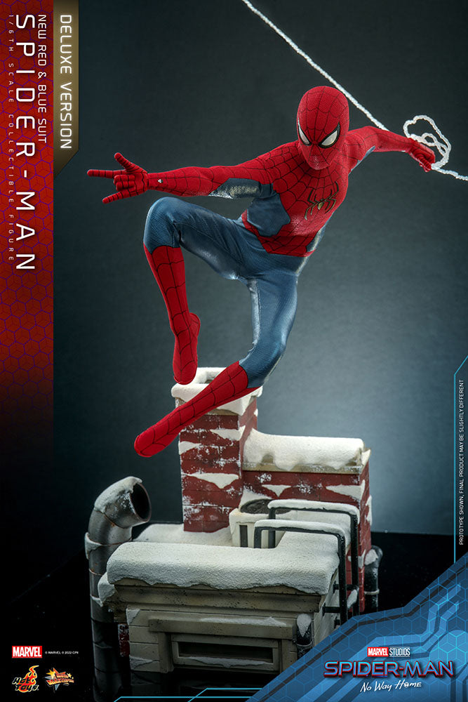 SPIDER-MAN (NEW RED AND BLUE SUIT) – DELUXE VERSION – FIGURA HOT TOYS 1/6 – NO WAY HOME – MARVEL