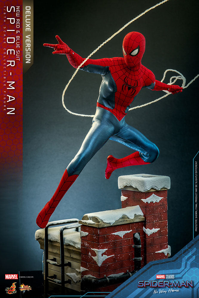 SPIDER-MAN (NEW RED AND BLUE SUIT) – DELUXE VERSION – FIGURA HOT TOYS 1/6 – NO WAY HOME – MARVEL