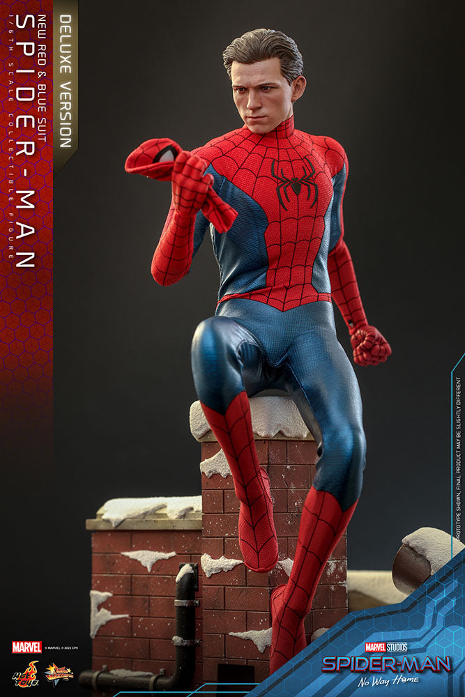 SPIDER-MAN (NEW RED AND BLUE SUIT) – DELUXE VERSION – FIGURA HOT TOYS 1/6 – NO WAY HOME – MARVEL