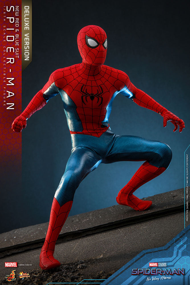 SPIDER-MAN (NEW RED AND BLUE SUIT) – DELUXE VERSION – FIGURA HOT TOYS 1/6 – NO WAY HOME – MARVEL