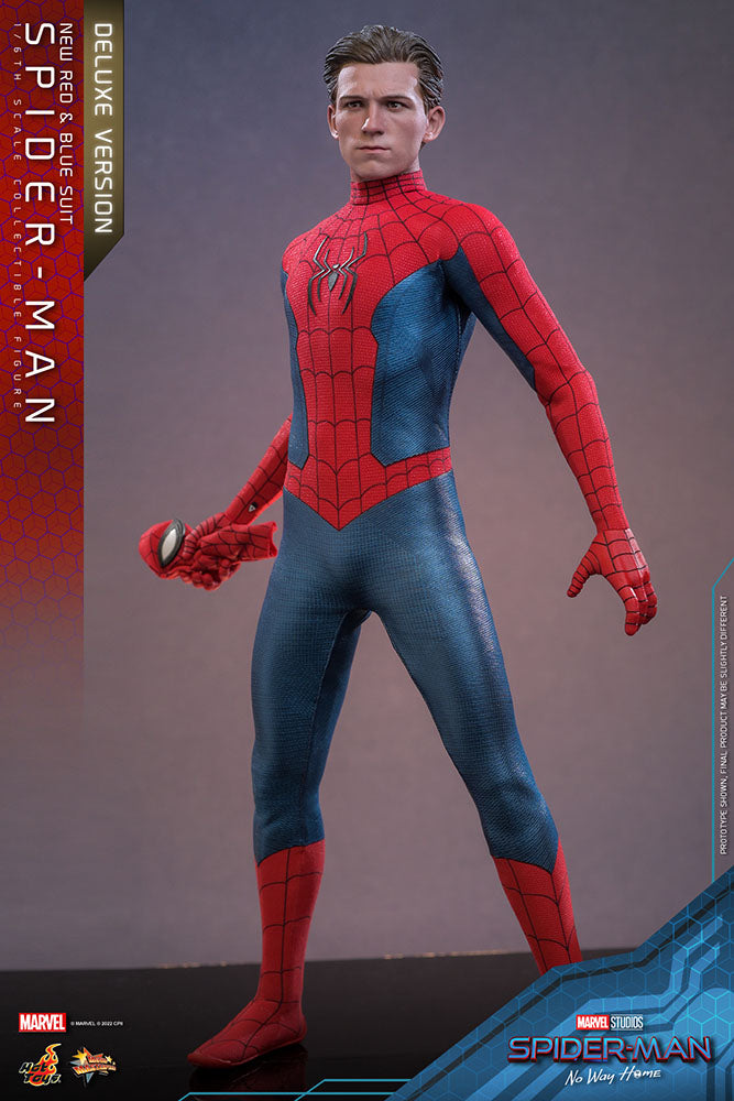 SPIDER-MAN (NEW RED AND BLUE SUIT) – DELUXE VERSION – FIGURA HOT TOYS 1/6 – NO WAY HOME – MARVEL