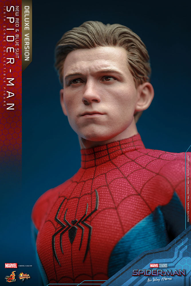 SPIDER-MAN (NEW RED AND BLUE SUIT) – DELUXE VERSION – FIGURA HOT TOYS 1/6 – NO WAY HOME – MARVEL