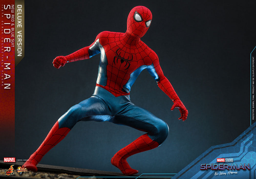 SPIDER-MAN (NEW RED AND BLUE SUIT) – DELUXE VERSION – FIGURA HOT TOYS 1/6 – NO WAY HOME – MARVEL
