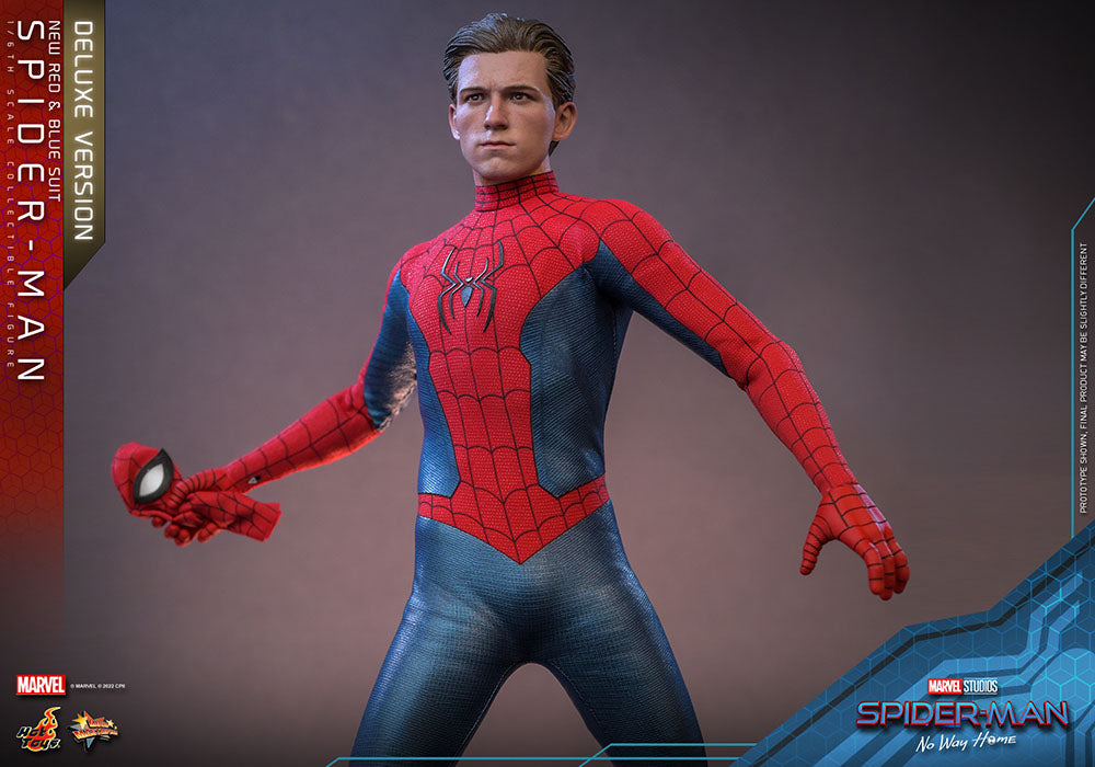 SPIDER-MAN (NEW RED AND BLUE SUIT) – DELUXE VERSION – FIGURA HOT TOYS 1/6 – NO WAY HOME – MARVEL