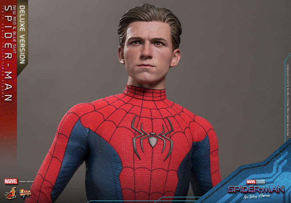 SPIDER-MAN (NEW RED AND BLUE SUIT) – DELUXE VERSION – FIGURA HOT TOYS 1/6 – NO WAY HOME – MARVEL