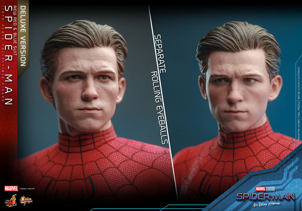 SPIDER-MAN (NEW RED AND BLUE SUIT) – DELUXE VERSION – FIGURA HOT TOYS 1/6 – NO WAY HOME – MARVEL