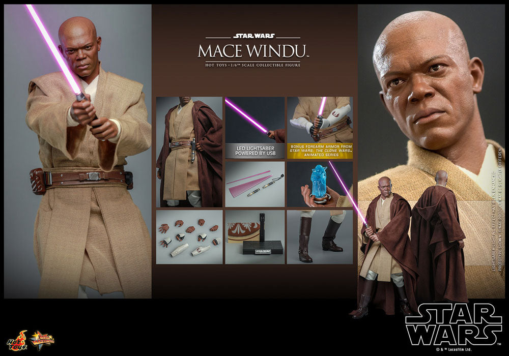 MACE WINDU – FIGURA HOT TOYS 1/6 – STAR WARS EPISODIO II