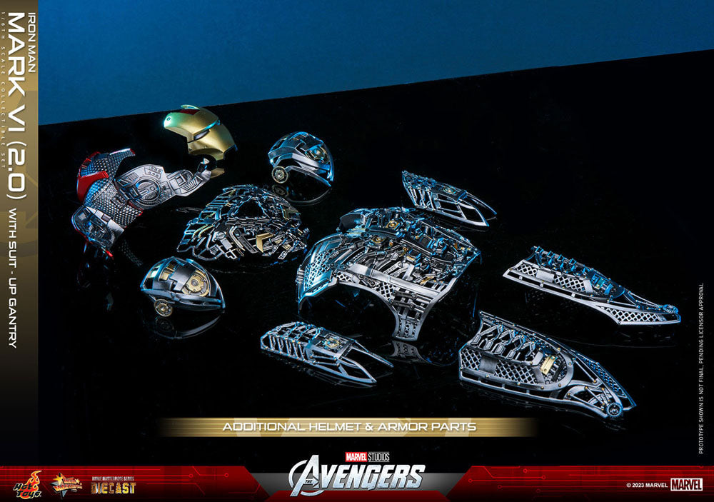 IRON MAN MARK VI (2.0) 1/6 – SUIT-UP GANTRY – FIGURA DIECAST HOT TOYS MARVEL
