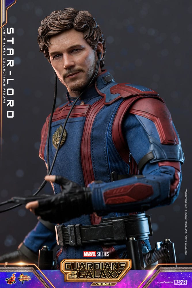 STAR-LORD 1/6 HOT TOYS GUARDIANES DE LA GALAXIA VOL. 3 MOVIE MASTERPIECE FIGURA 31 CM