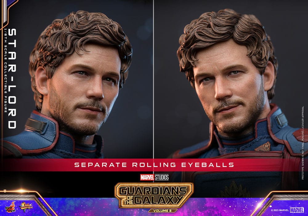 STAR-LORD 1/6 HOT TOYS GUARDIANES DE LA GALAXIA VOL. 3 MOVIE MASTERPIECE FIGURA 31 CM