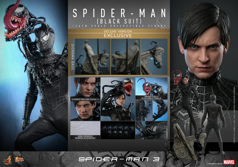 SPIDER-MAN (BLACK SUIT) DELUXE VERSION – SPIDER-MAN 3 1/6 HOT TOYS MOVIE MASTERPIECE