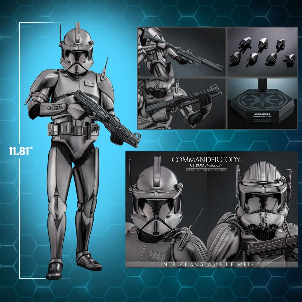 COMMANDER CODY CHROME VERSION FIGURA 1/6 STAR WARS 30 CM HOT TOYS EXCLUSIVE