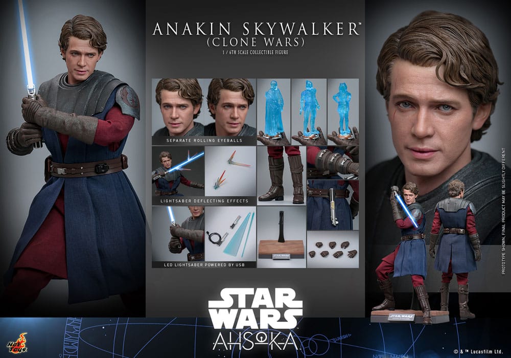 ANAKIN SKYWALKER STAR WARS 31 CM - THE CLONE WARS - FIGURA 1/6 - HOT TOYS