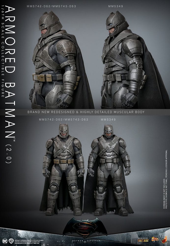 ARMORED BATMAN 2.0 – HOT TOYS 1/6 MOVIE MASTERPIECE – BATMAN V SUPERMAN – 33 CM FIGURA DE COLECCIÓN