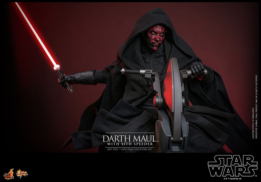 DARTH MAUL WITH SITH SPEEDER – STAR WARS EPISODE I 1/6 HOT TOYS MOVIE MASTERPIECE