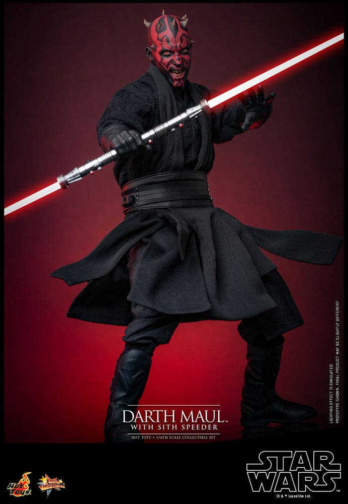 DARTH MAUL WITH SITH SPEEDER – STAR WARS EPISODE I 1/6 HOT TOYS MOVIE MASTERPIECE
