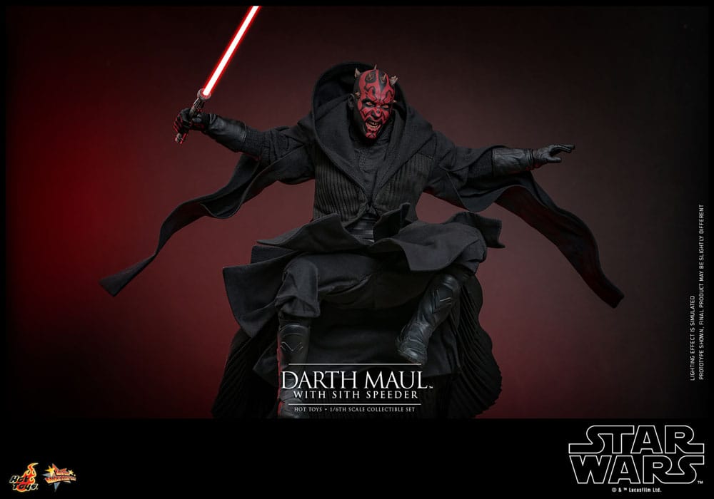 DARTH MAUL WITH SITH SPEEDER – STAR WARS EPISODE I 1/6 HOT TOYS MOVIE MASTERPIECE