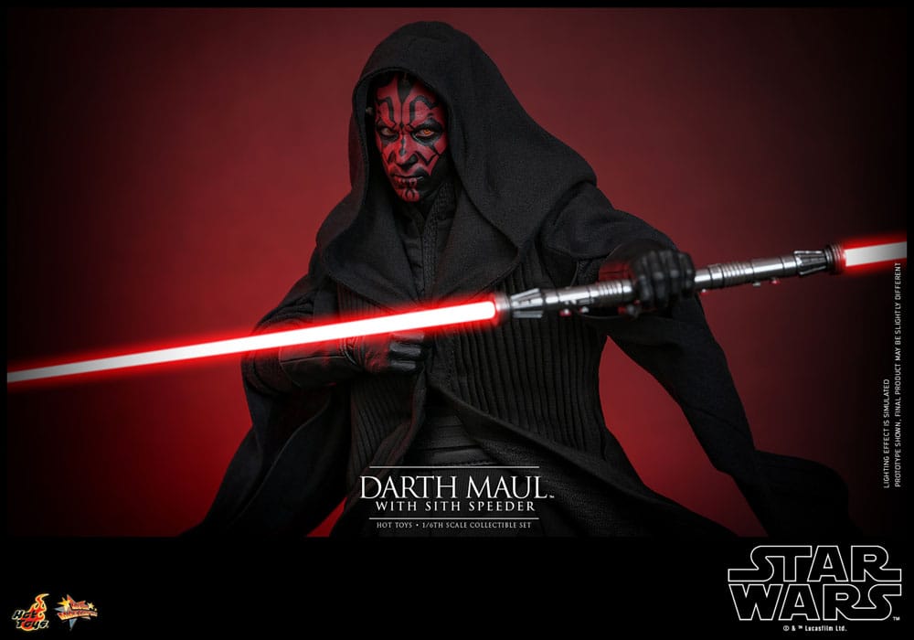 DARTH MAUL WITH SITH SPEEDER – STAR WARS EPISODE I 1/6 HOT TOYS MOVIE MASTERPIECE
