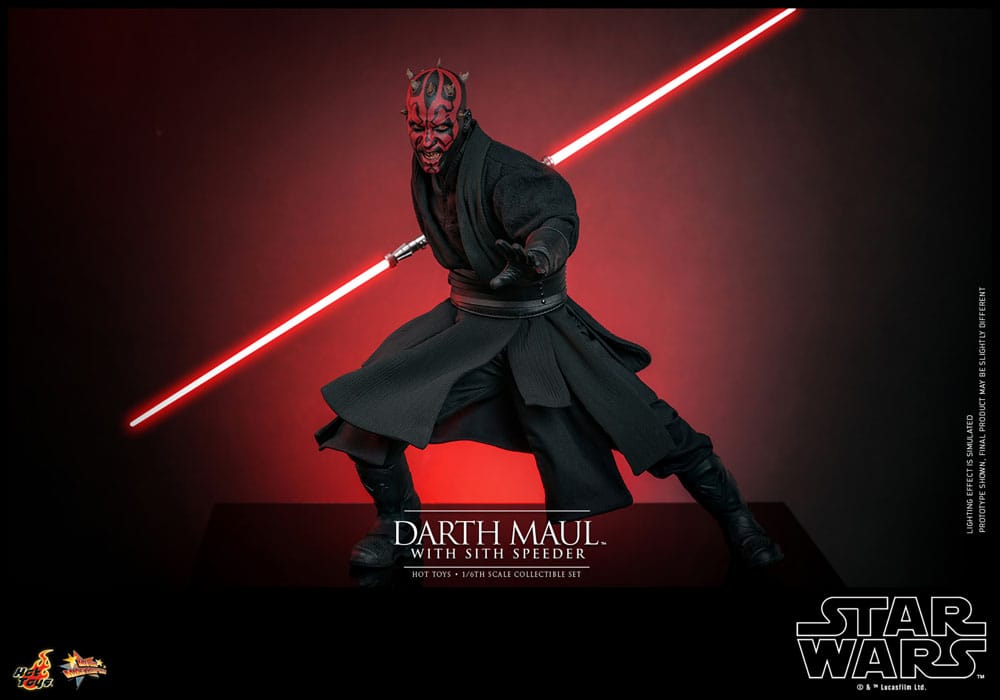 DARTH MAUL WITH SITH SPEEDER – STAR WARS EPISODE I 1/6 HOT TOYS MOVIE MASTERPIECE