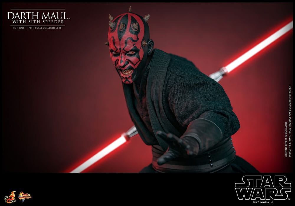 DARTH MAUL WITH SITH SPEEDER – STAR WARS EPISODE I 1/6 HOT TOYS MOVIE MASTERPIECE