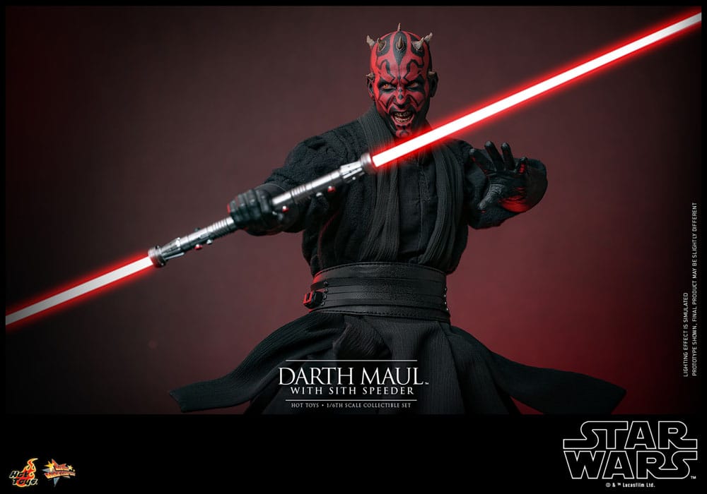 DARTH MAUL WITH SITH SPEEDER – STAR WARS EPISODE I 1/6 HOT TOYS MOVIE MASTERPIECE